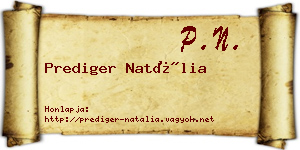 Prediger Natália névjegykártya